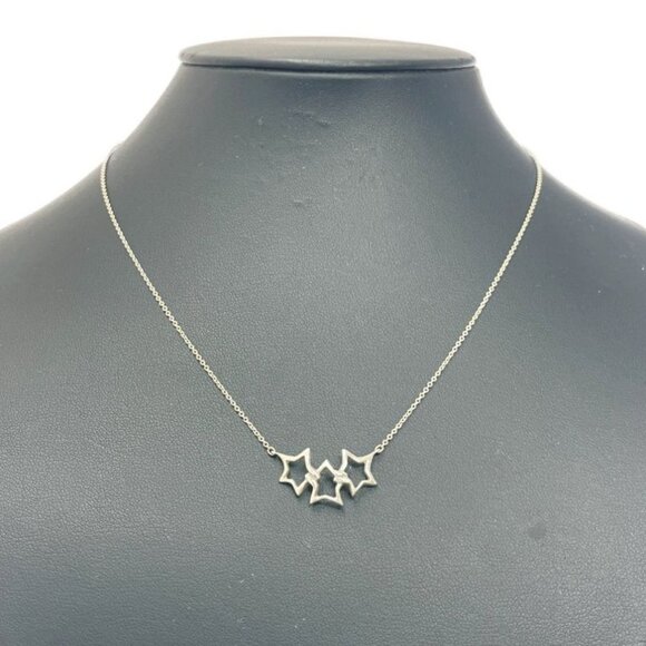 Tiffany & Co Silver Triple Star Necklace 2.2 g 925 Engraved Necklace